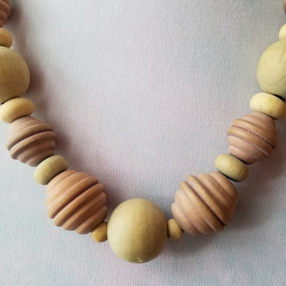 Chunky Metal and Porcelain Bead Necklace made in Japan